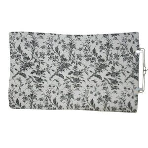 Laura Ashley Amberley King Quilted Pillow Shams x2 Black & White Floral Cottage